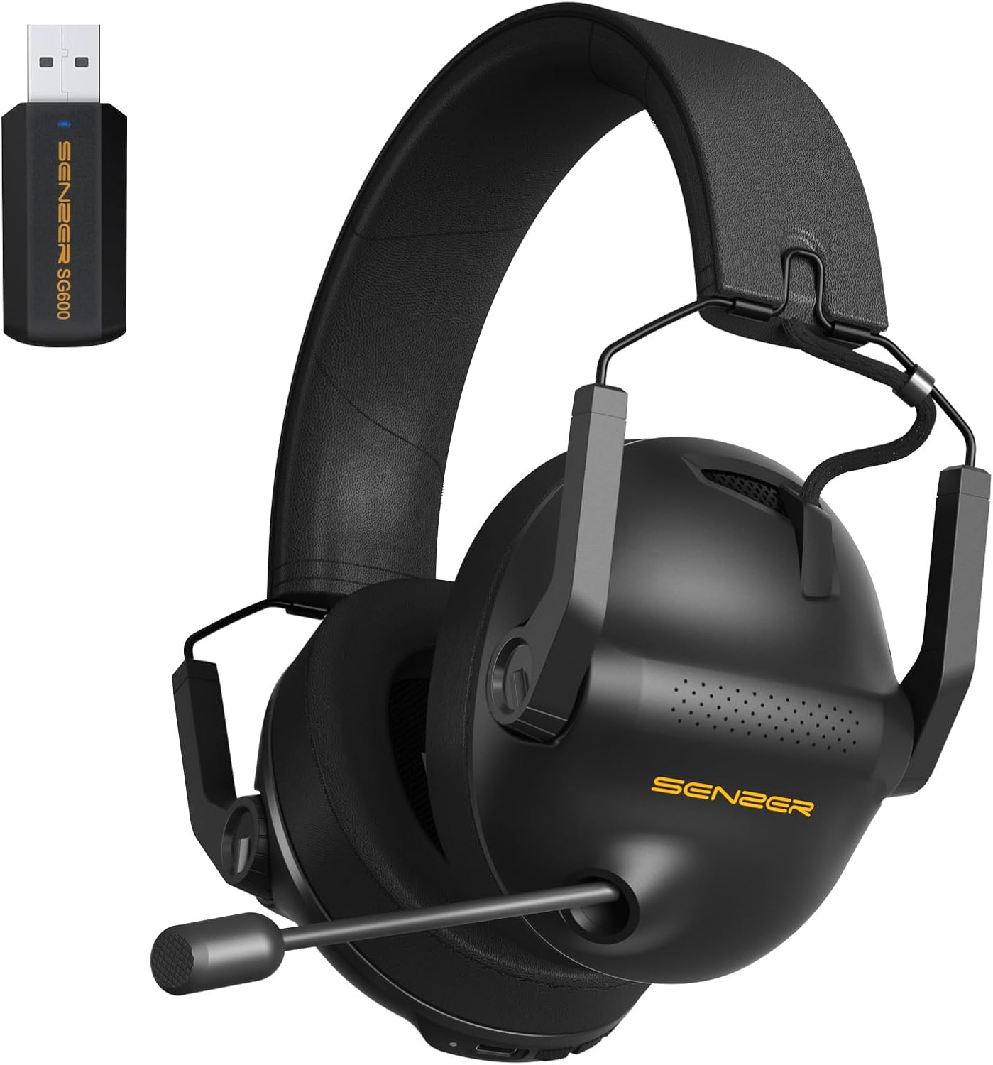 SENZER SG600 Pro Wireless Gaming Headset with Microphone - 7.1 Surround Sound, N...
