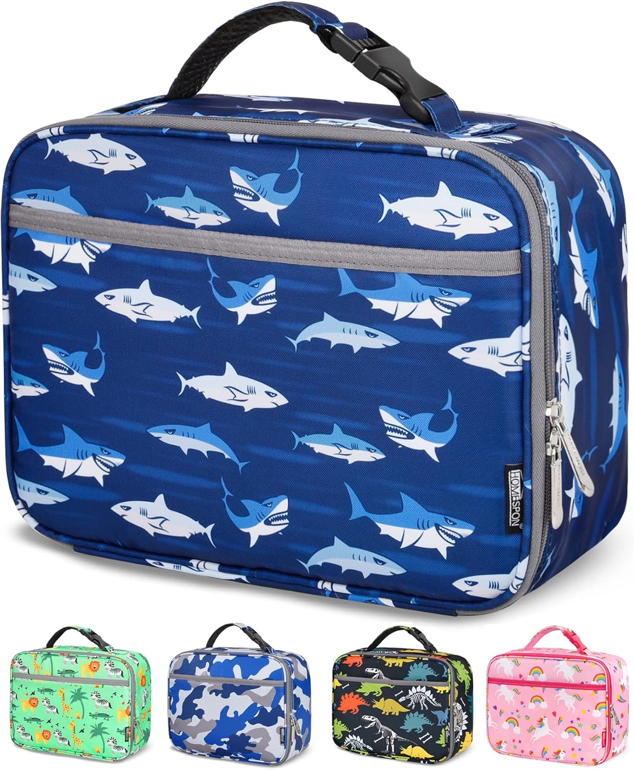HOMESPON Insulated Kids Lunch Bag Thermal Meal Prep Tote School Lunch Box for Bo...