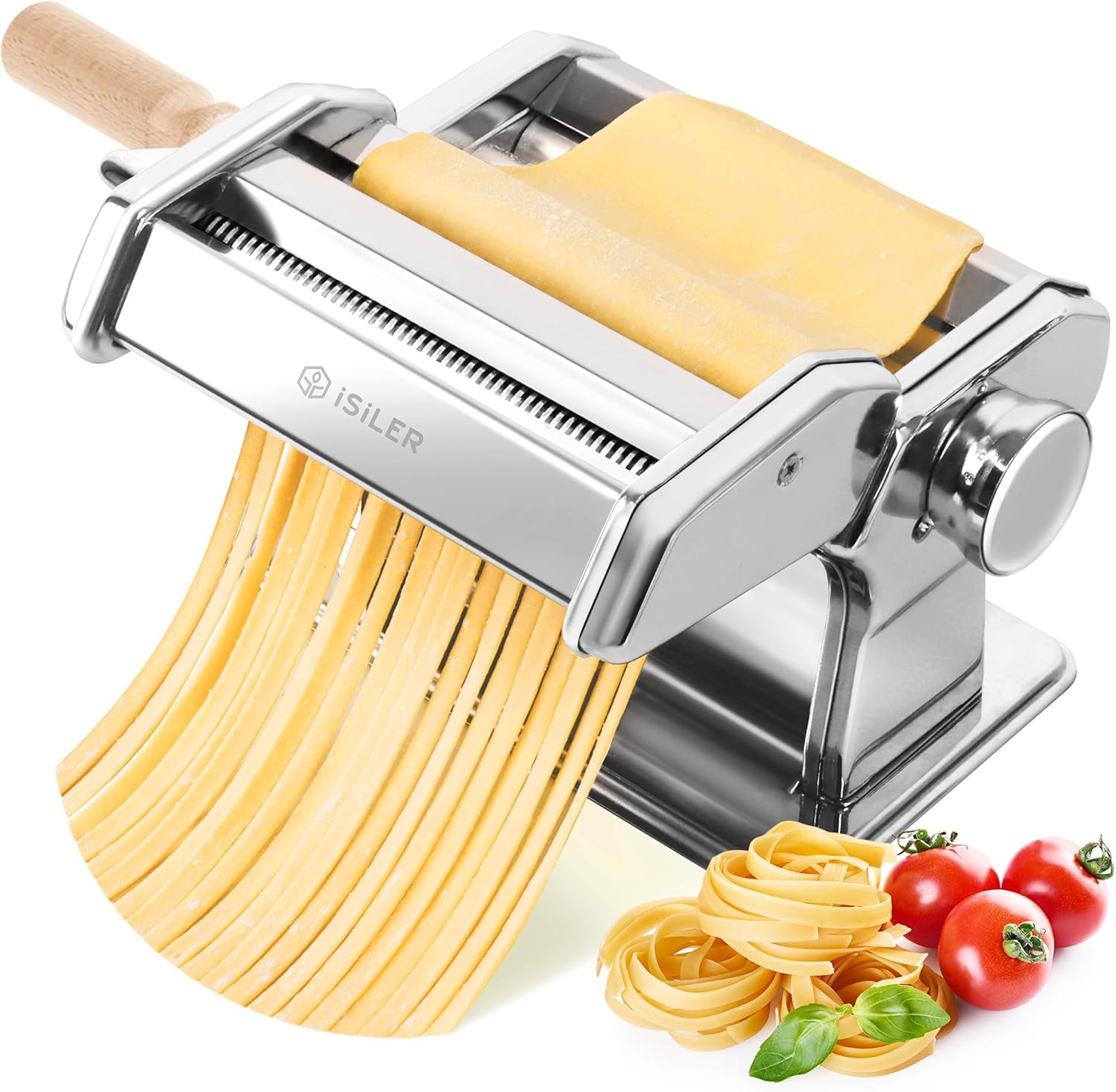 ISILER Pasta Maker, 9 Adjustable Thickness Setting...