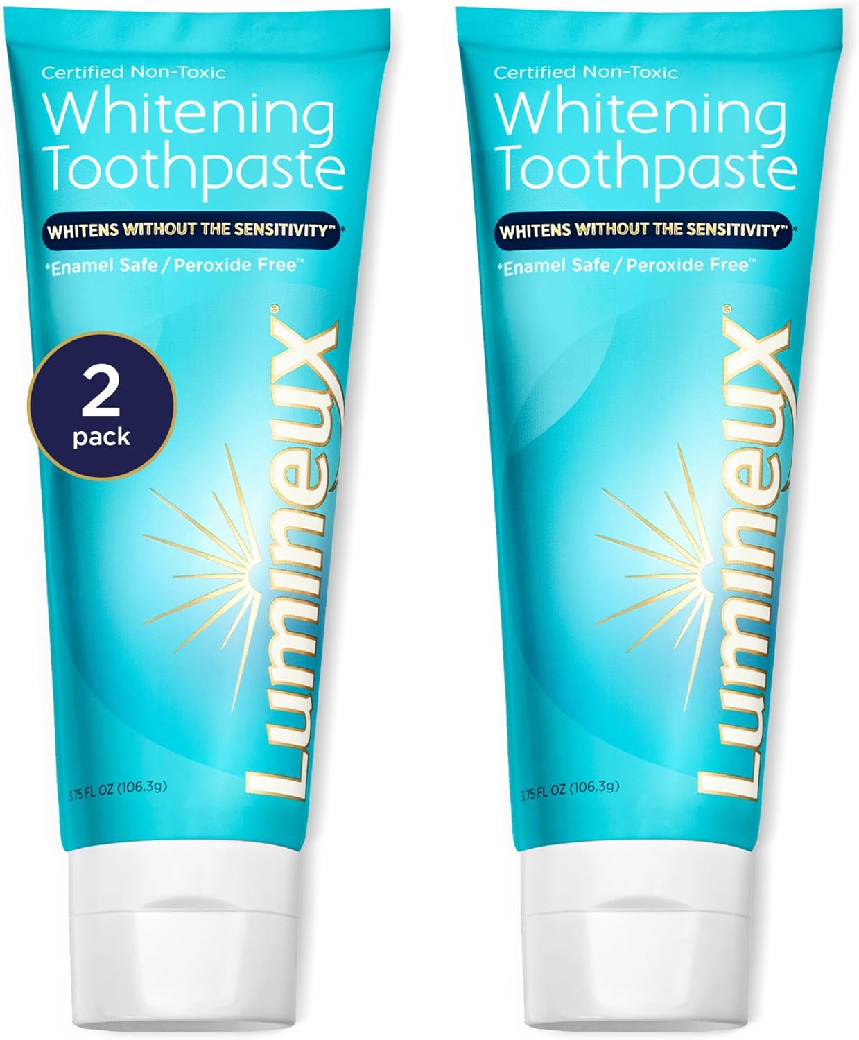 Lumineux Teeth Whitening Toothpaste 2 Pack Peroxide Free Enamel Safe for Sensiti...