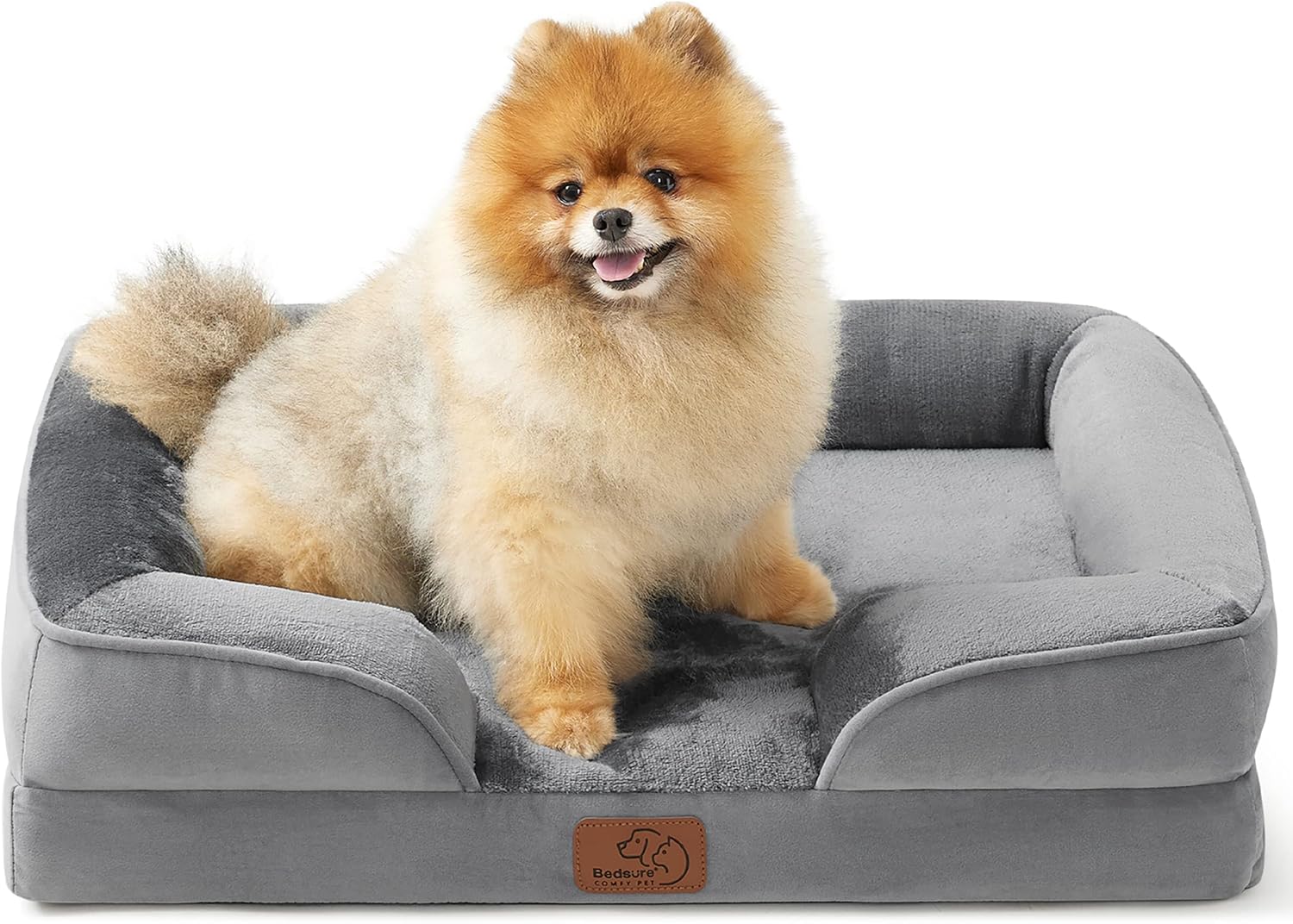 Bedsure Orthopedic Dog Bed - Bolster Dog Sofa Beds for Small Dogs, Supportive Fo...
