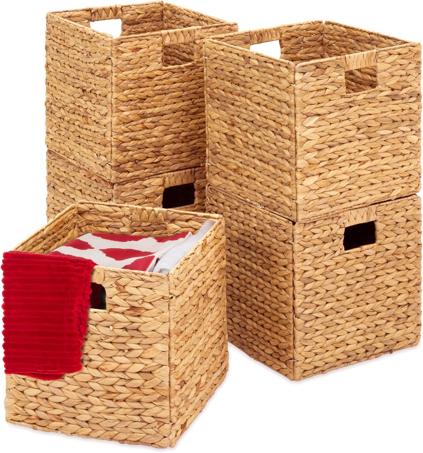 Best Choice Products 12x12in Hyacinth Baskets, Rustic Set Of 5 Multipurpose Coll...