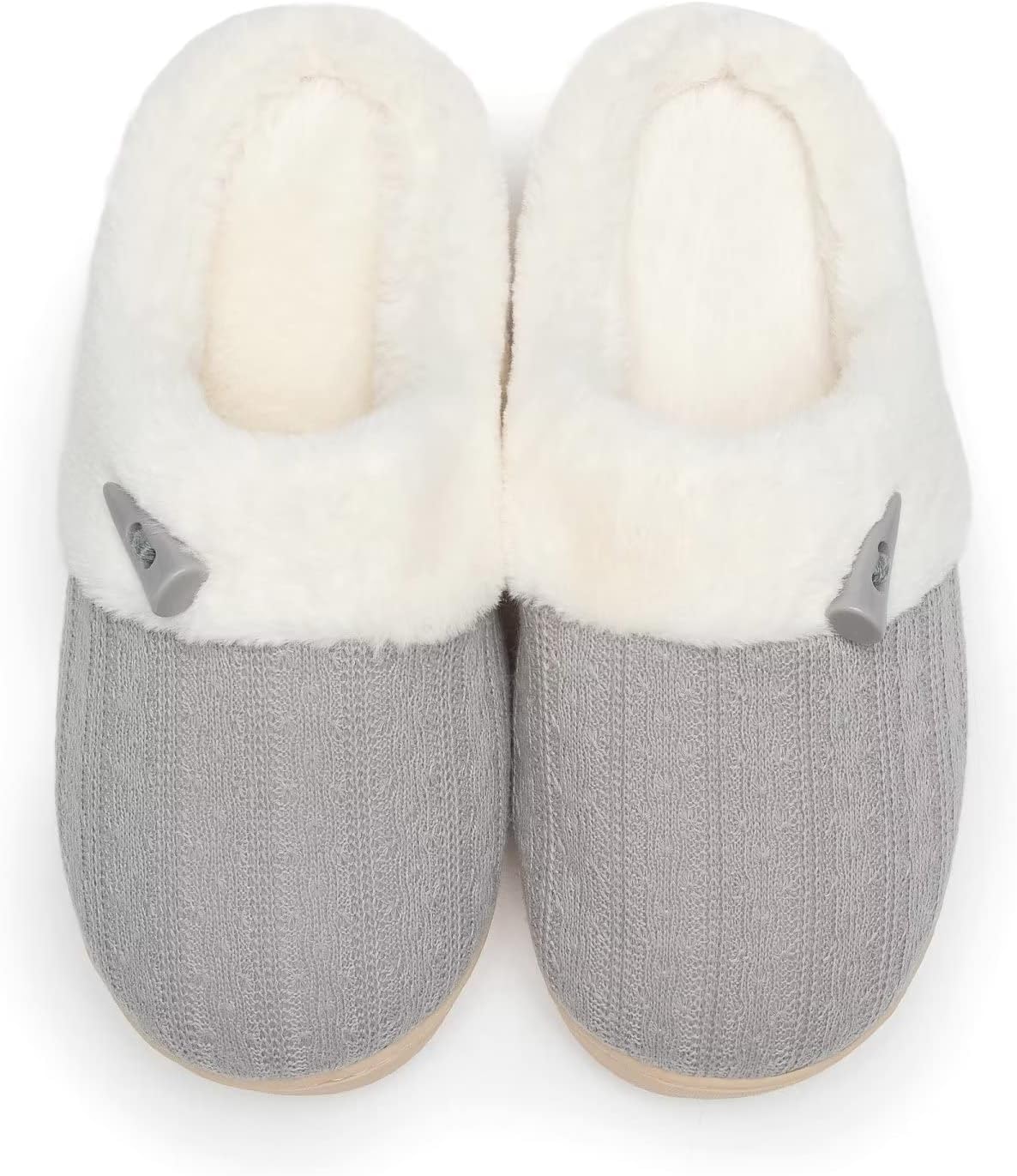 NineCiFun Women's Slip on Fuzzy House Slippers Memory Foam Slippers Scuff Outdoo...