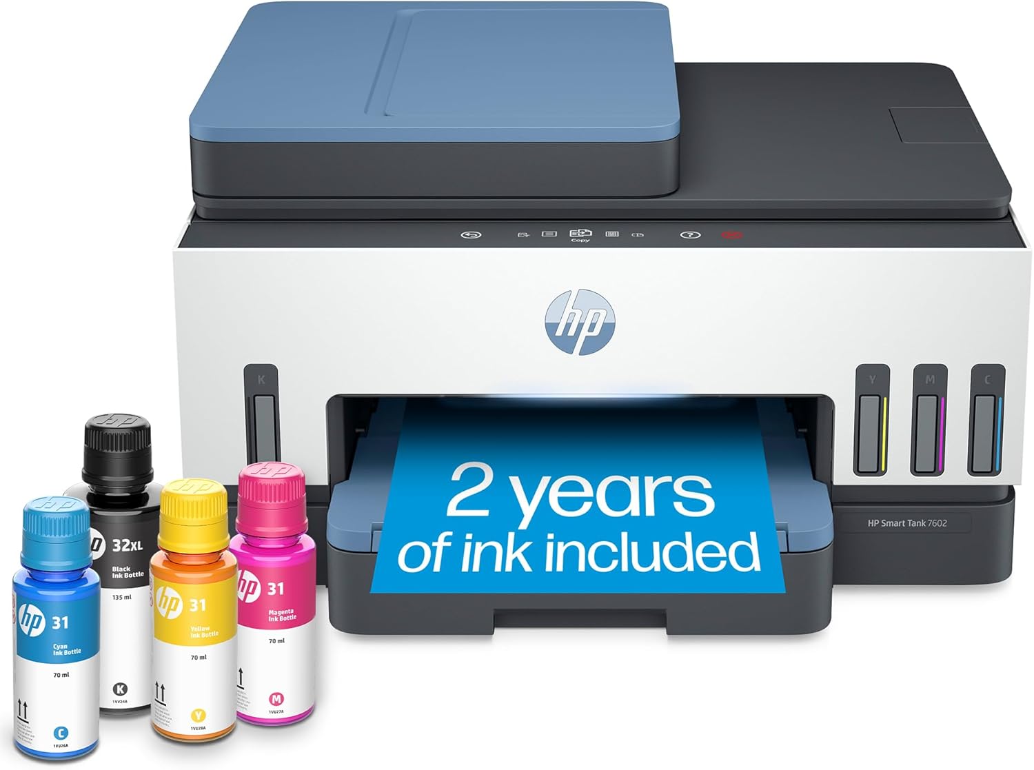 HP Smart Tank 7602 Wireless All-in-One Ink Tank Printer with 2 years of ink incl...