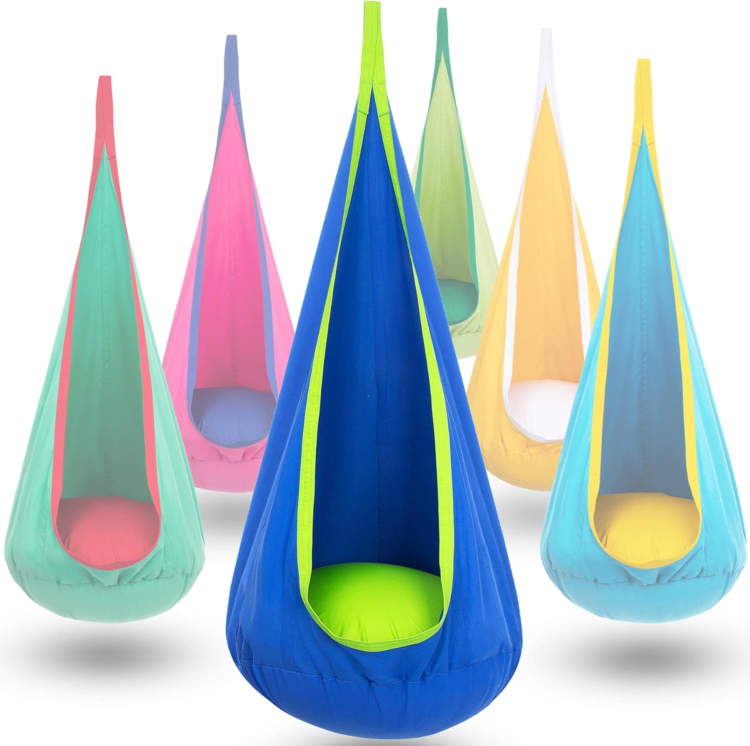 Y- STOP Kids Pod Swing Seat, Hanging Hammock Chair with Inflatable Pillow, Senso...