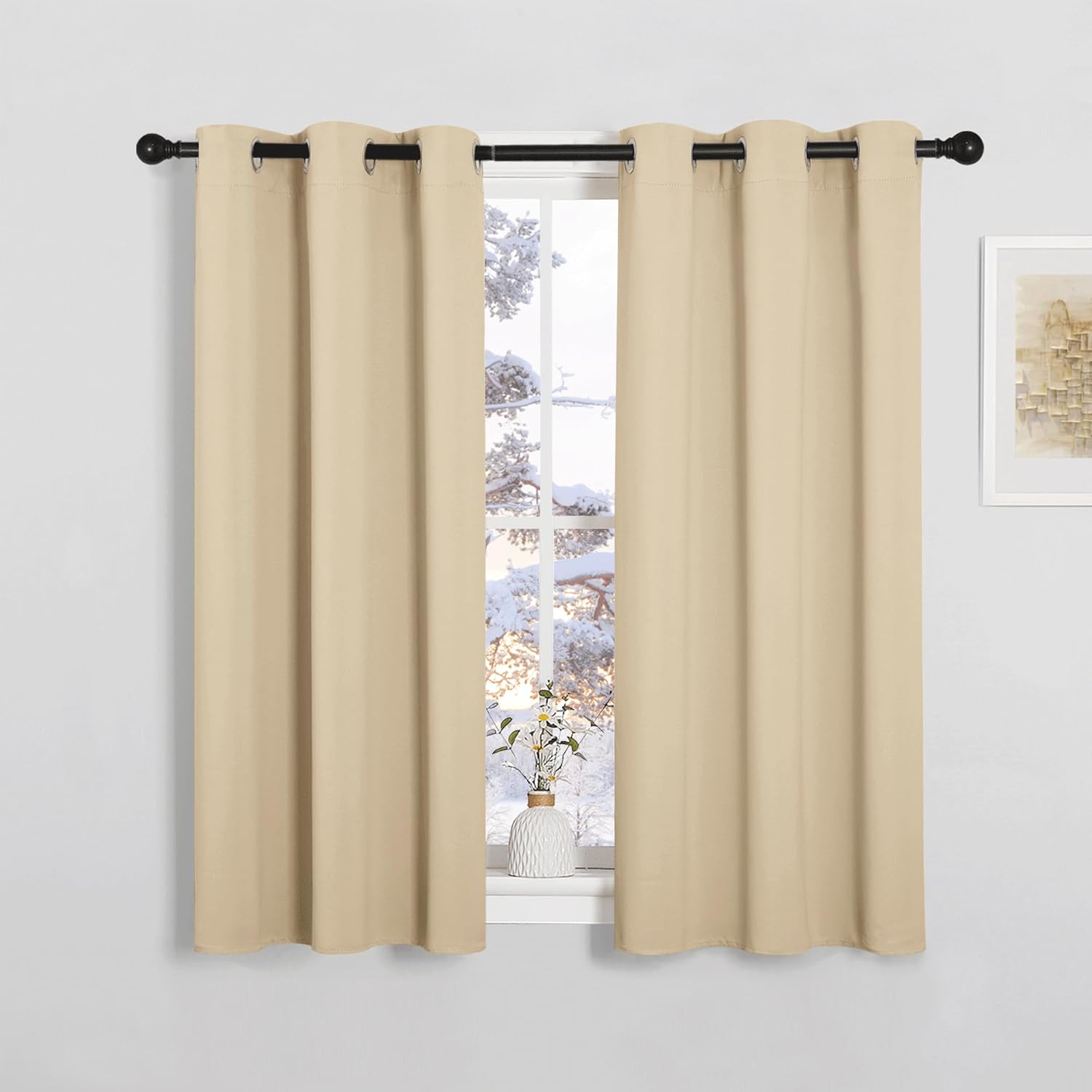 PONY DANCE Short Curtains Thermal Door Curtain Window Home Decor Curtains for Be...