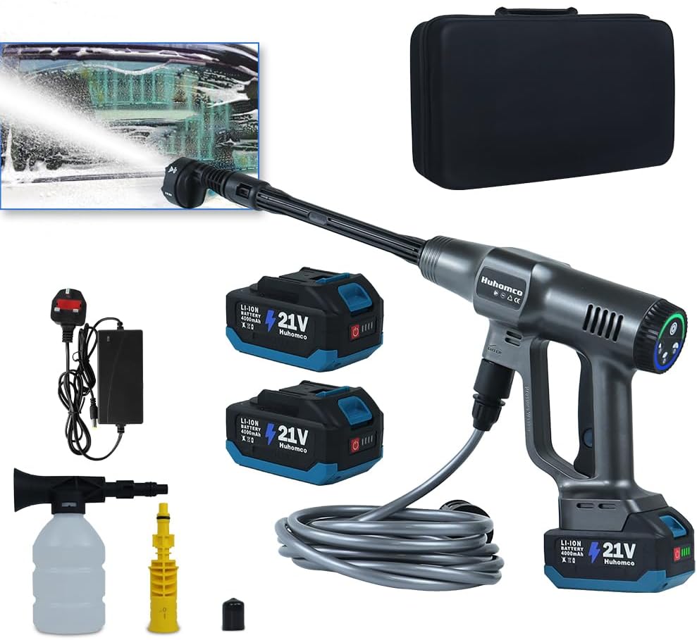 Huhomco Cordless Pressure Washer UK 200Bar/2900PSI Jethawk Battery Power Washer...