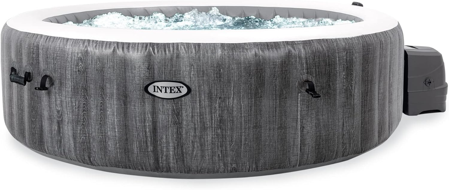 INTEX 28441EP PureSpa Greywood Deluxe Spa Set: Includes Energy Efficient Spa Cov...