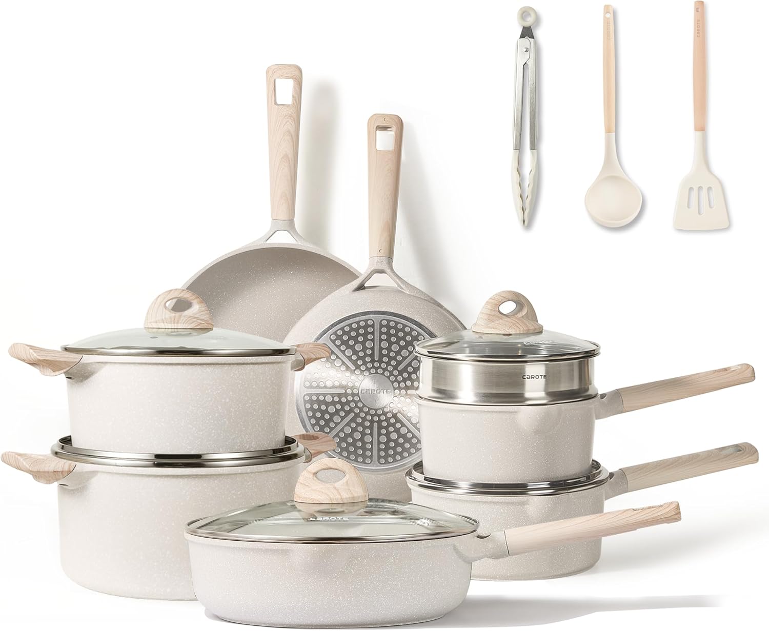 CAROTE 16pcs Pots and Pans Set Non Stick, Kitchen...