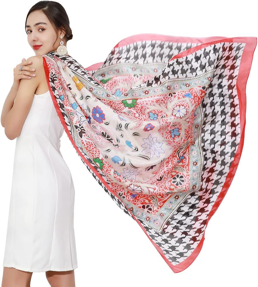 DANA XU 100% Mulberry Silk Pashmina Summer Scarf Extra Large Shawls And Wraps Fo...