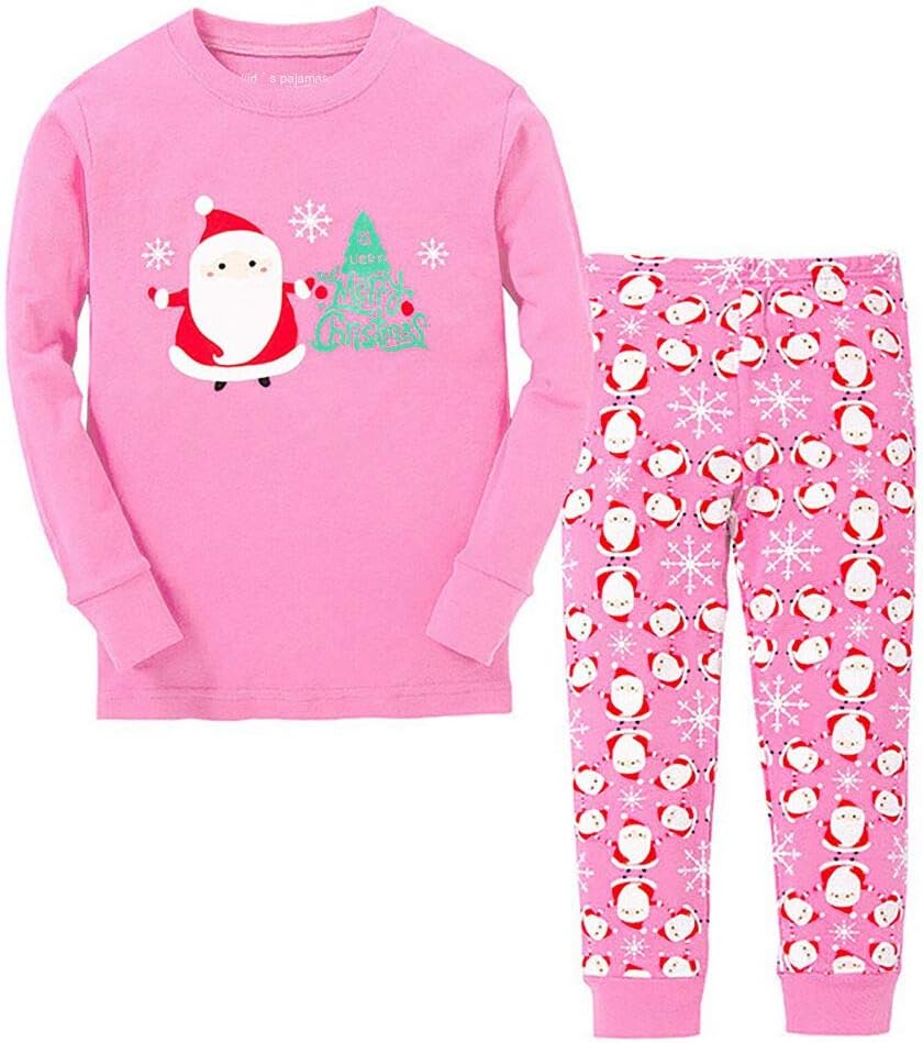 Tphon Girls Christmas Pajamas Toddler Boy Kids Holiday Pajamas Set Santa PJS Win...