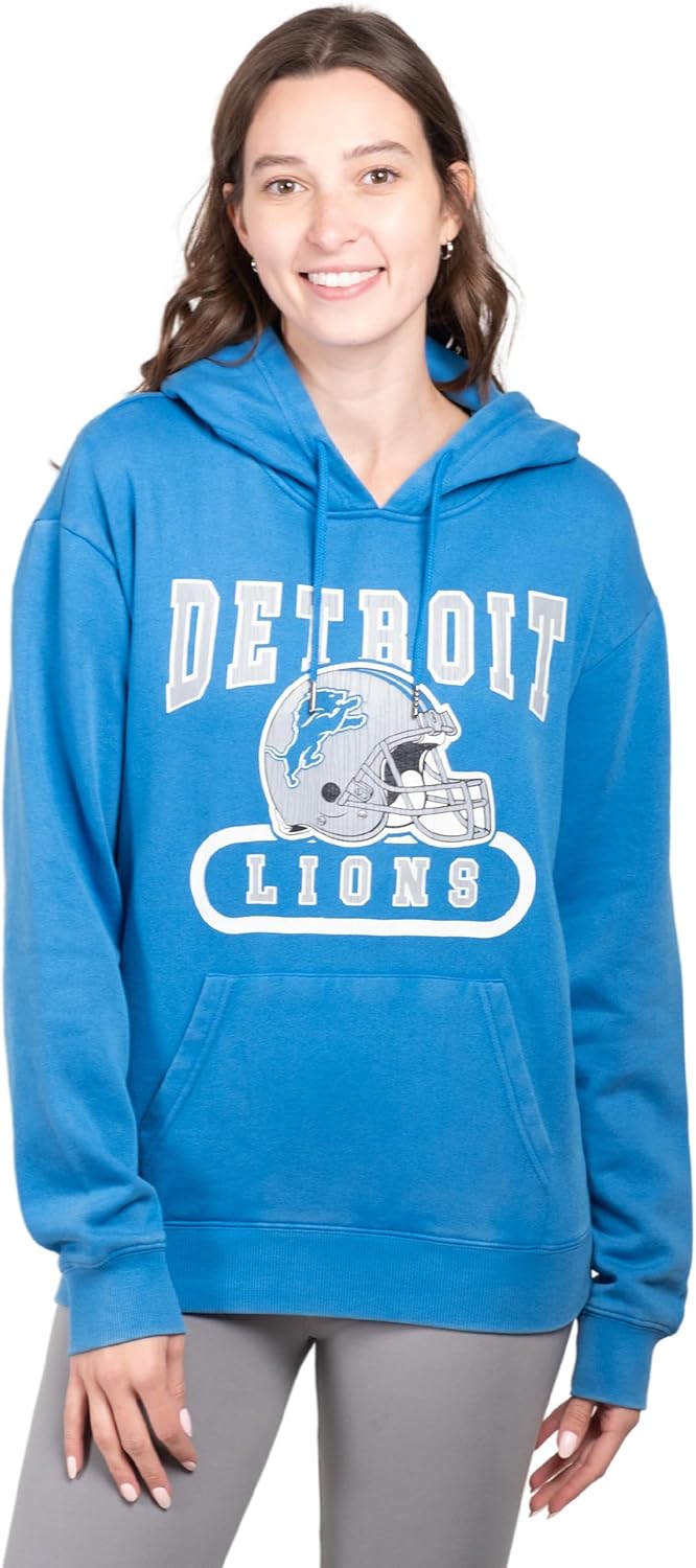 Ultra Game Women's NFL Official Super Soft Hoodie Pullover Sweatshirt Detroit Li...