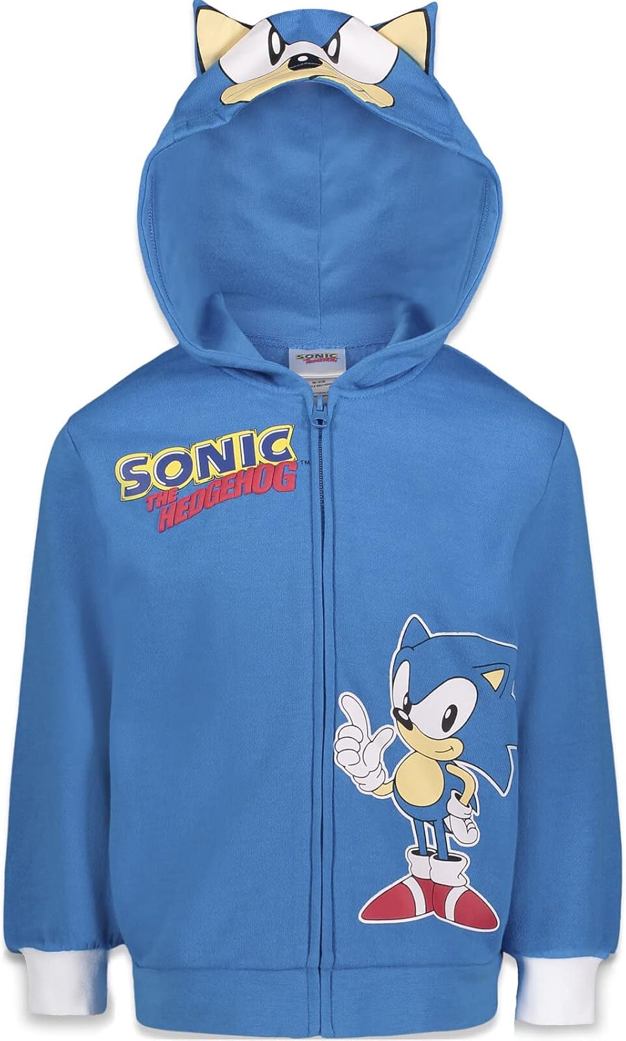 SEGA Sonic the Hedgehog Shadow Knuckles Fleece Zip Up Hoodie Toddler to Big Kid...