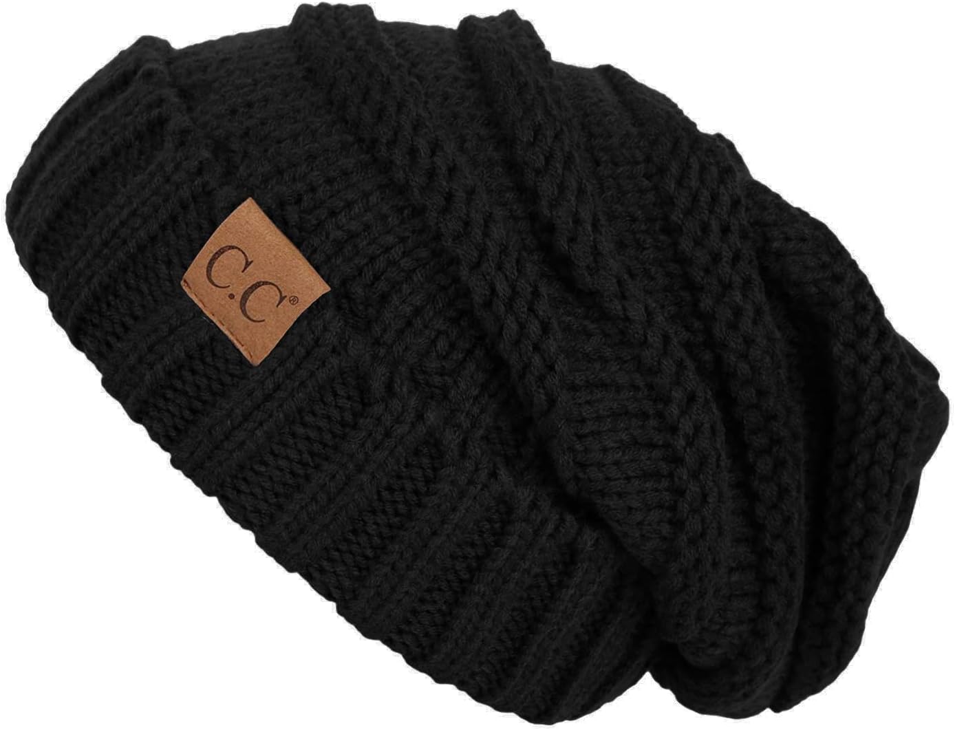 Funky Junque Trendy Warm Oversized Chunky Soft Oversized Cable Knit Slouchy Bean...
