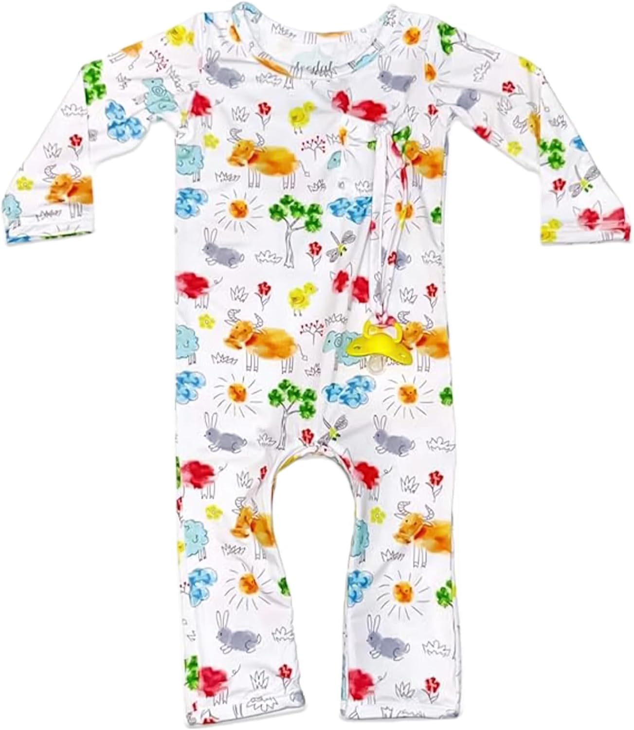 Bamboo Viscose Baby Rompers - Soft & Breathable, Zipper Closure, Front Pocket -...