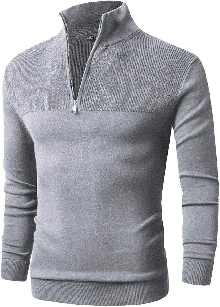 LTIFONE Men Sweaters, Quarter Zip Pullover for Men, Polo Slim Fit Mens Clothe Bu...