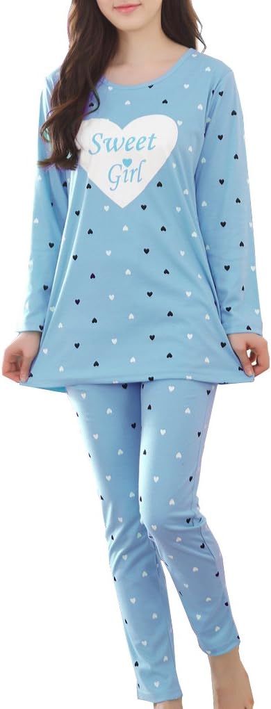 MyFav Girls' Comfy Sleepwear Hearts Shape Pajama Set Sweet Dream Leisure Nighty...