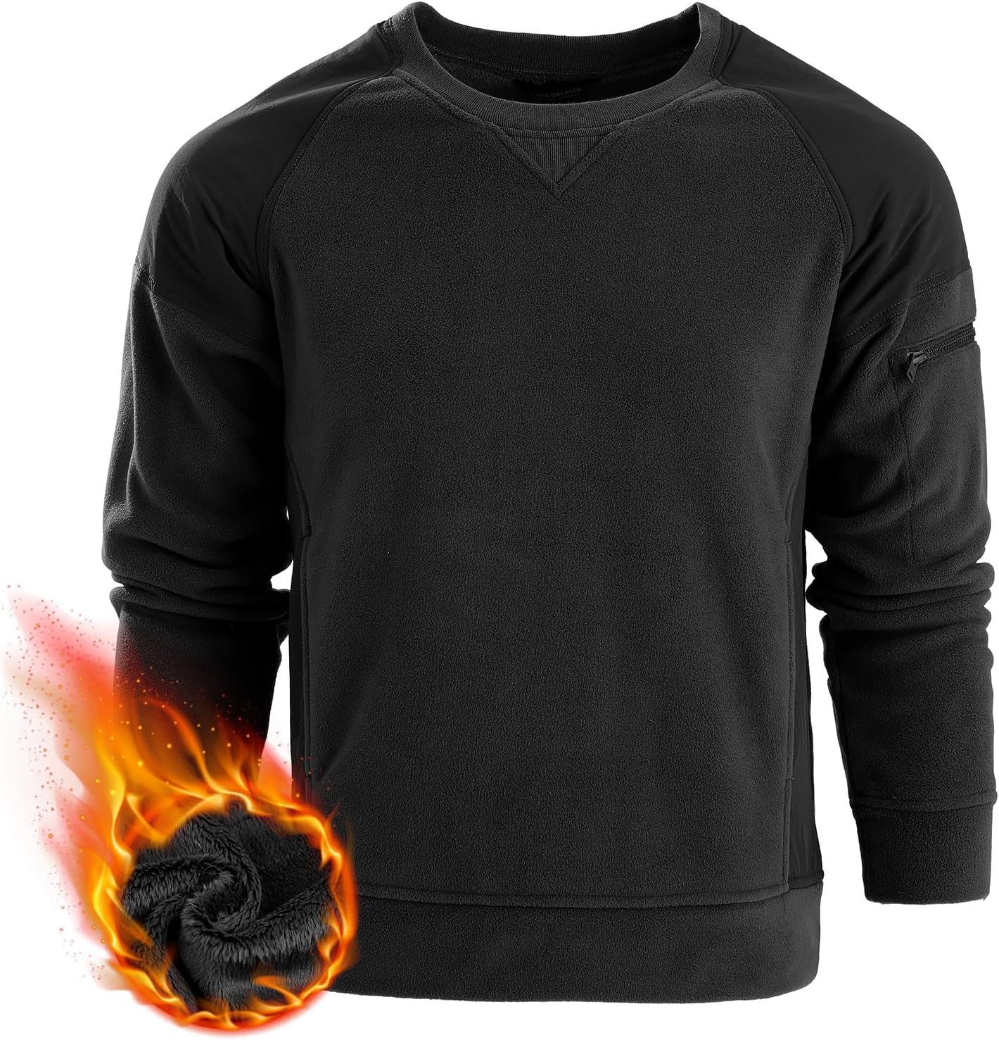 FREE SOLDIER Men's Tactical Winter Fleece Pullover Hoodie Warm Long Fleece lined...