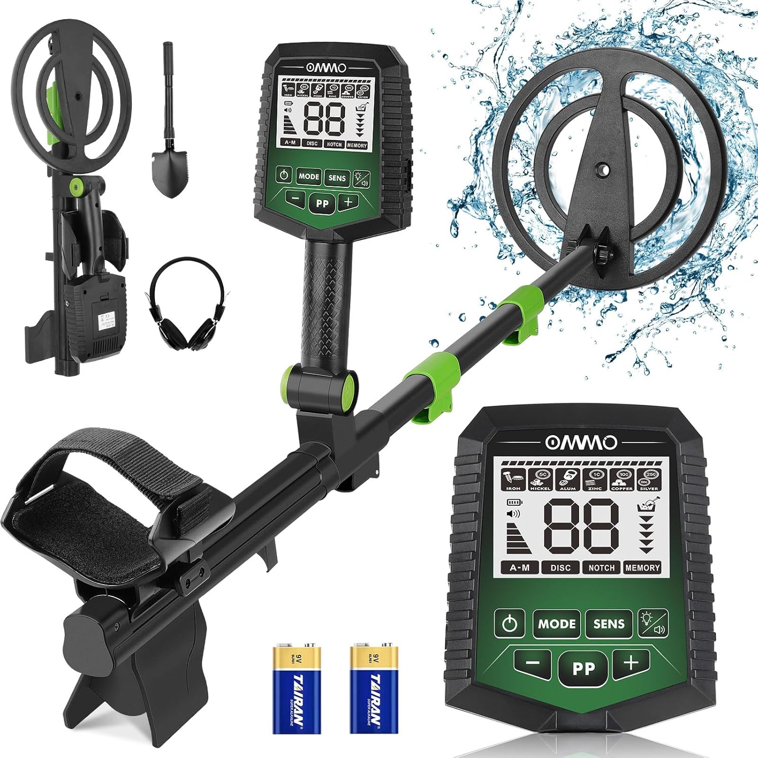 OMMO Metal Detector, Adults Metal Detector with Foldable Stem, 5 Detection Modes...