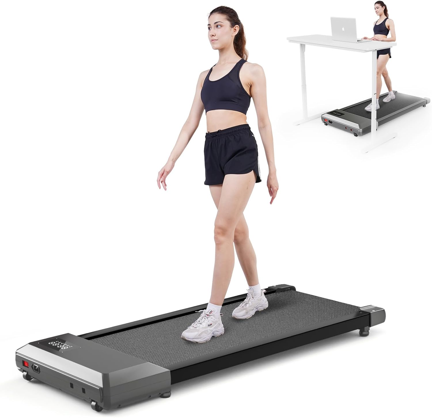 DeerRun Walking Pad, Under Desk Treadmill, Smart Treadmills for Home Office, Low...