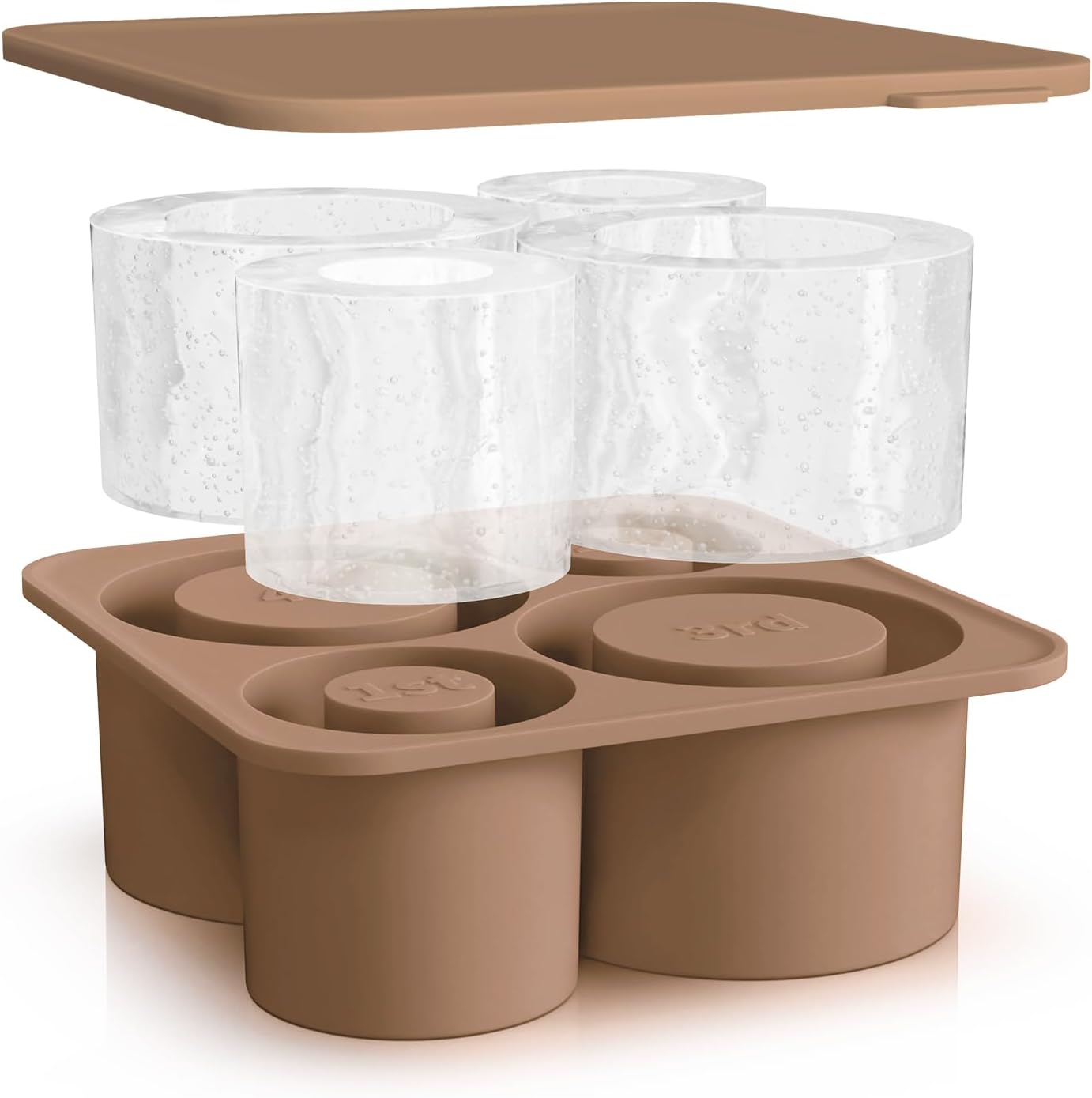 Ice Mold for Stanley Cup Tumbler 40 oz 30 oz, Silicone Ice Cube Tray with Lid fo...