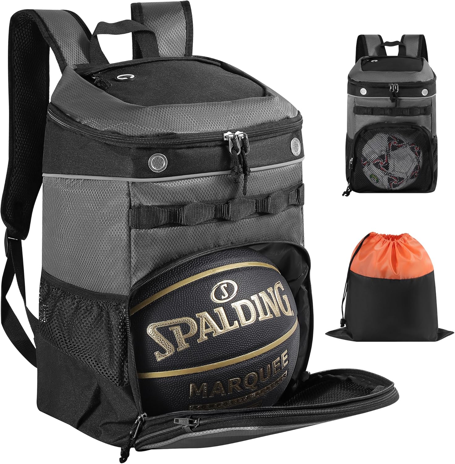 Large Basketball Bag Backpack for Men Women Kids Basketball Bookbag with Ball Co...