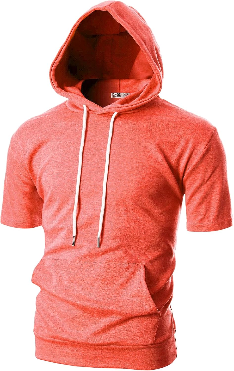 Ohoo Men's Short Sleeve Hoodie Pullover Slim Fit Lightweight Summer Hooded Sweat...
