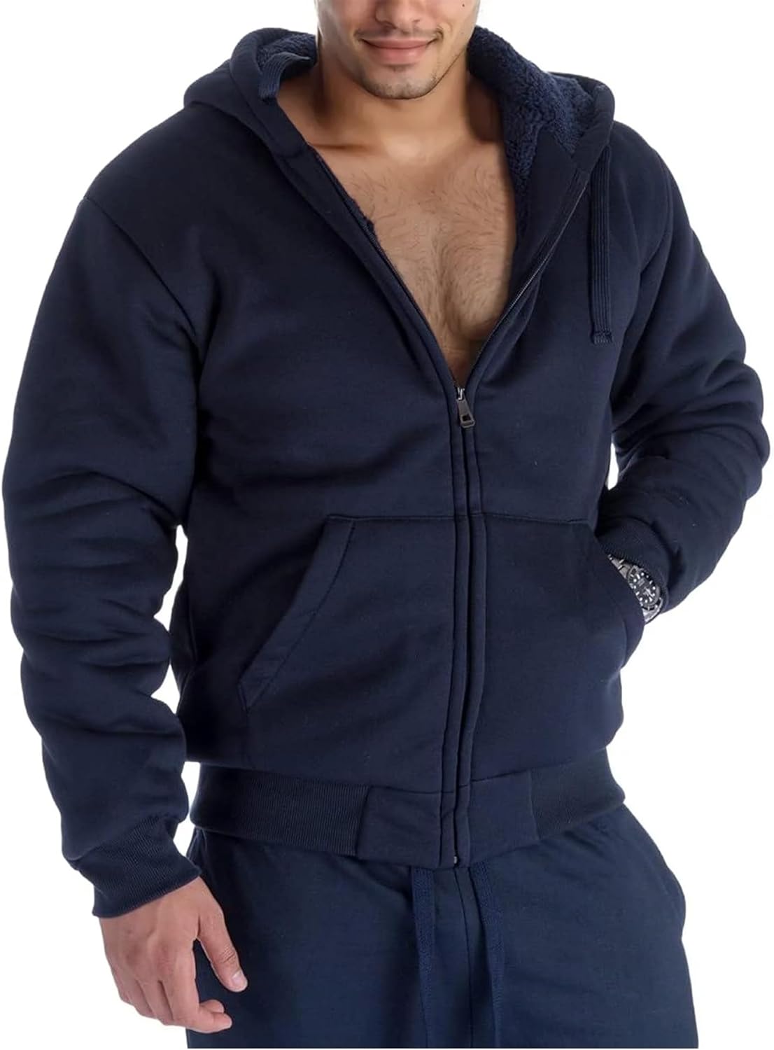 JACKETOWN Men's Heavyweight Fleece Hoodies full Zipper Thick Sherpa Lined Sweats...