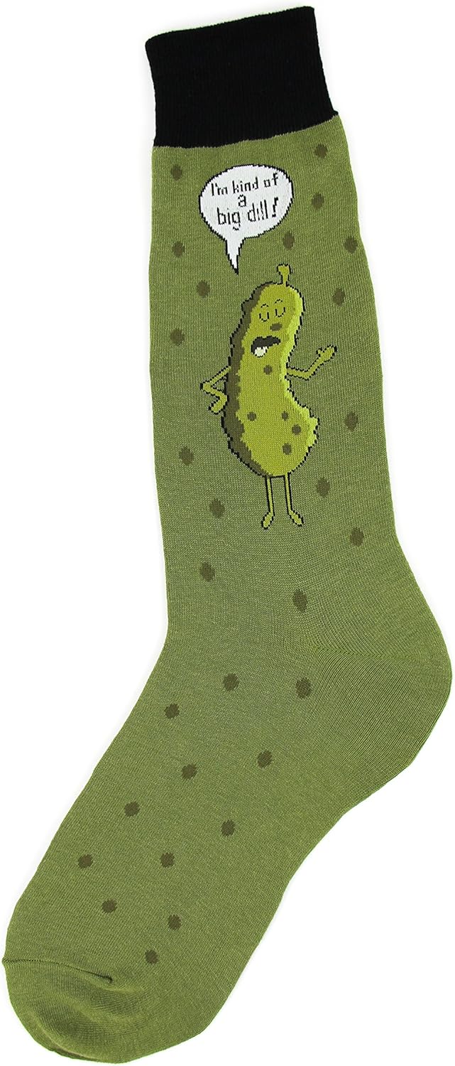 Foot Traffic Novelty Socks For Foodies 7-12 Big Dill