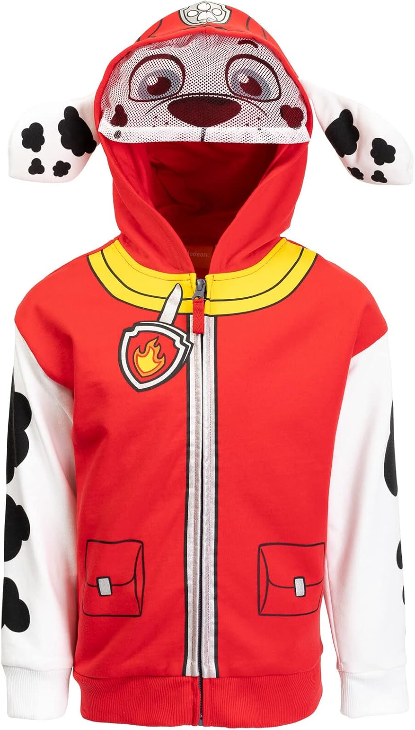 Paw Patrol Rubble Chase Skye Fleece Zip Up Pullover Hoodie Toddler to Little Kid...
