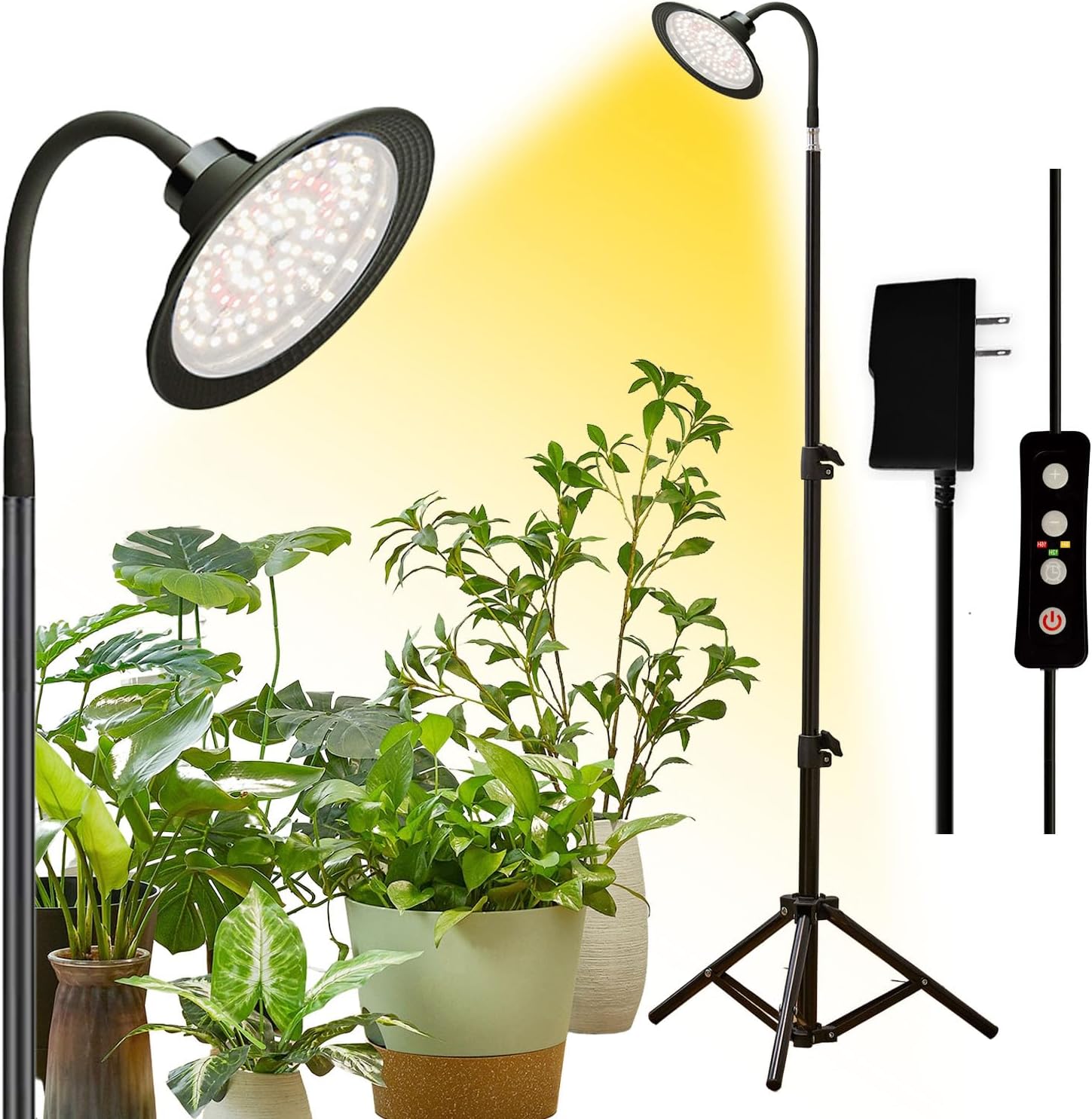 yadoker Halo Grow Light, Full Spectrum LED Floor Plant Light for Indoor Plants,...