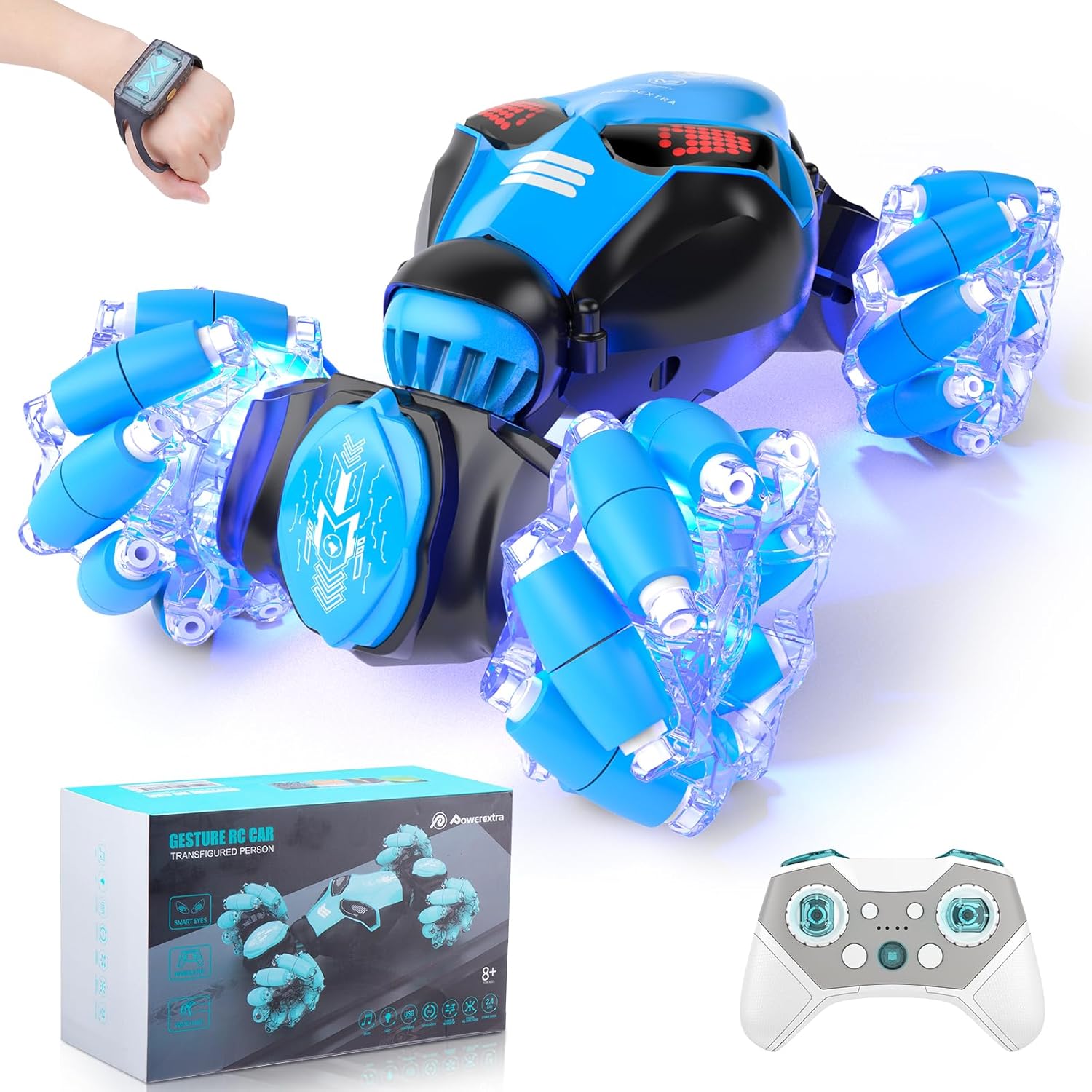 Powerextra RC Stunt Car Toys for 6-12 Year Old Kids - 4WD Remote Control Car - G...