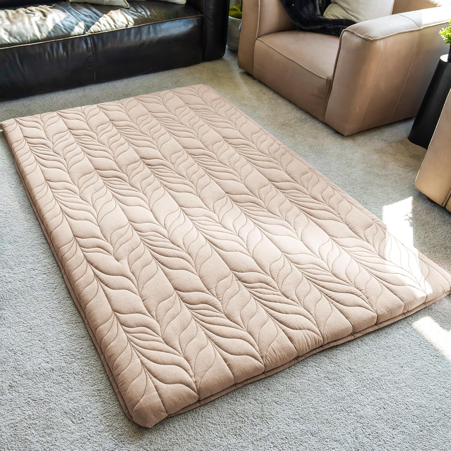 ZonLi Japanese Floor Mattress Futon Mattress Full Size, Thicken Roll Up Tatami M...