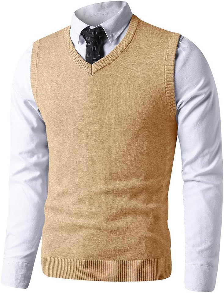 LTIFONE Sweater Vest for Men, Knited Business Slim Fit Mens V Neck Sweater, Big...