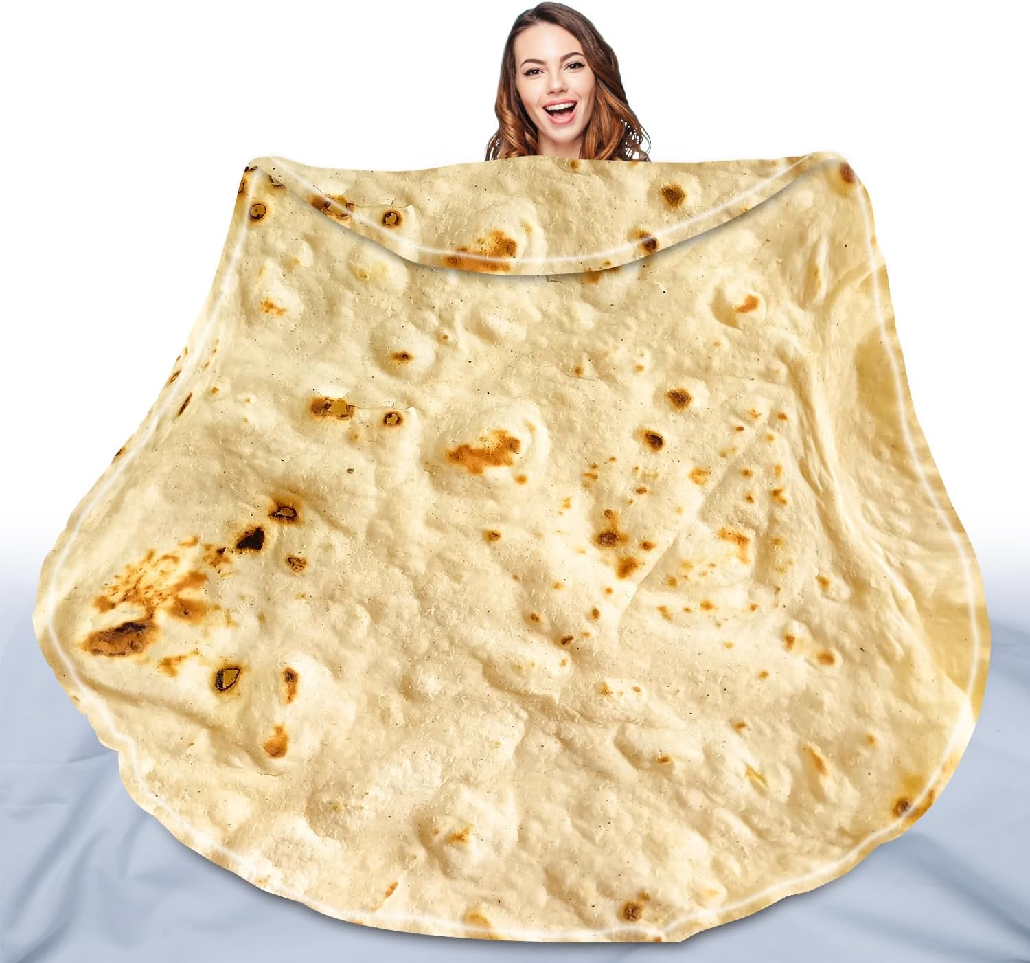 QiyI Burritos Tortilla Throw Blanket for Adult and Kids, 2.0 Double Sided Giant...