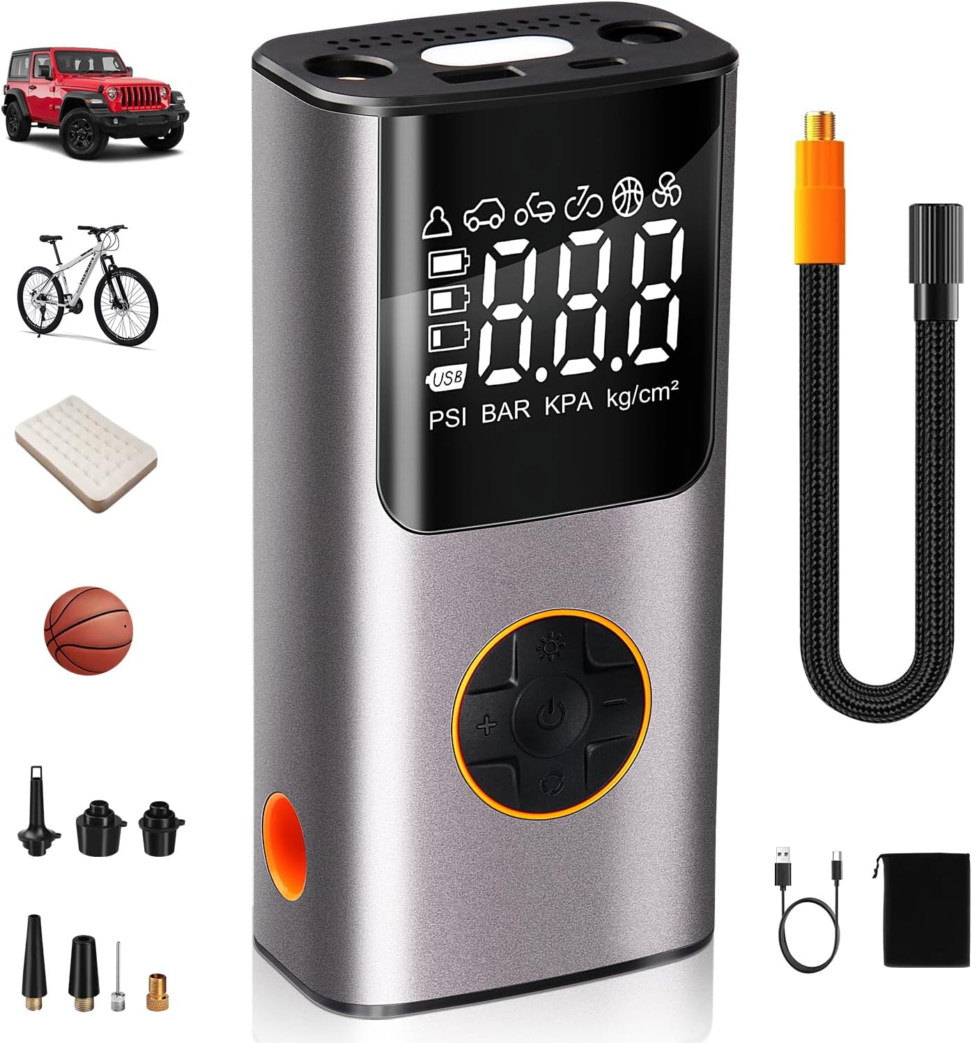 Omont Tire Inflator Portable Air Compressor, 150 PSI Portable Car Tire Air Pump...