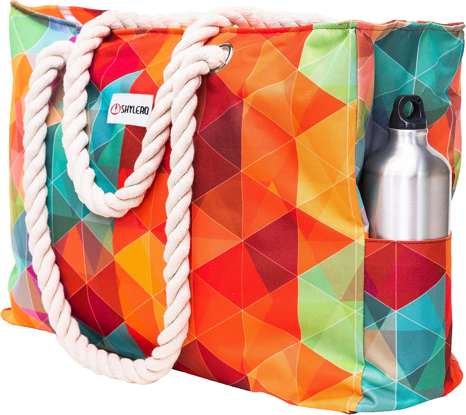 SHYLERO Beach Bag and Pool Bag. Has Airtight Pouch, Ton of Pockets. Beach Tote i...