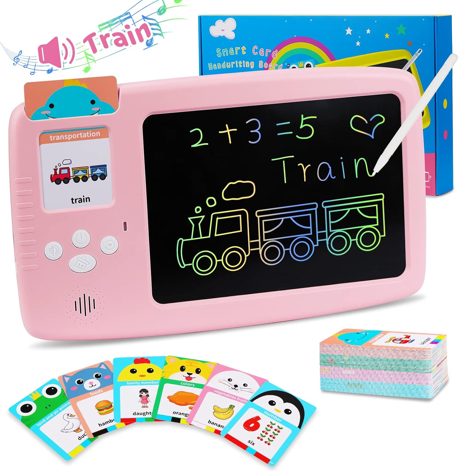 Talking Flash Cards Learning Toys - FABETO Toddlers Toys for 2-6 Year Old Girls,...