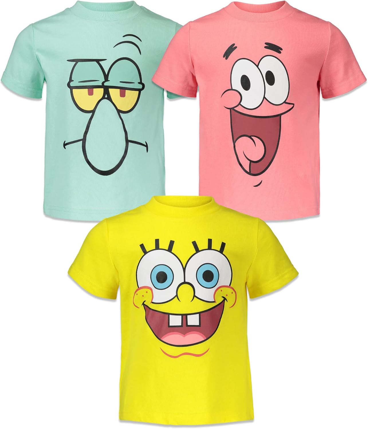 Spongebob Squarepants Squidward 3 Pack T-Shirts Toddler to Big Kid 5-6 Spongebob