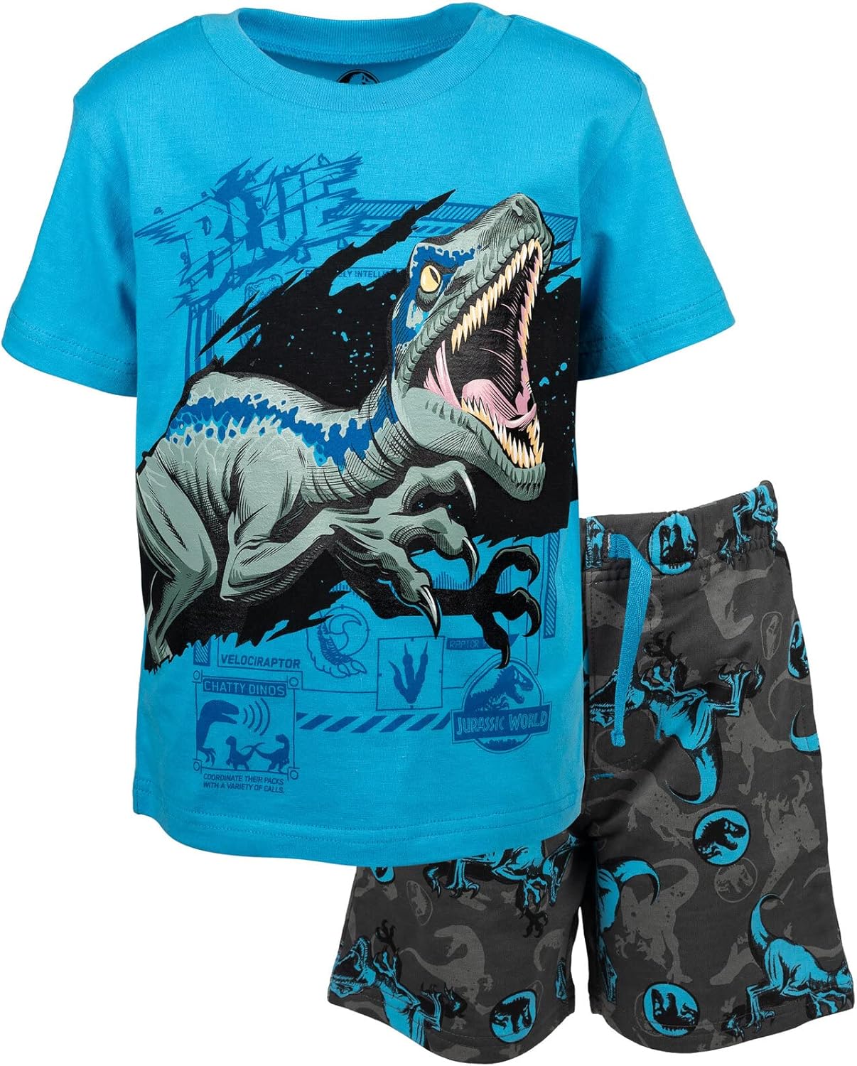 Jurassic World T-Shirt and French Terry Shorts Outfit Set Toddler to Big Kid 7-8...