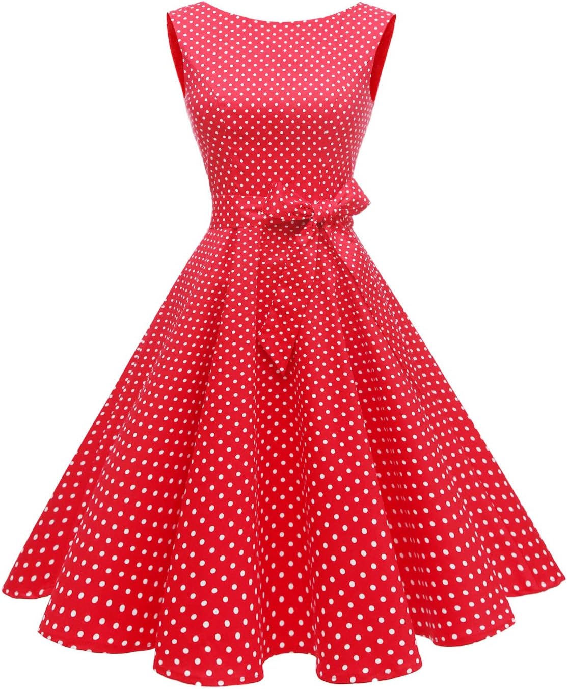 Hanpceirs Women's Boatneck Sleeveless Swing Vintage 1950s Cocktail Dress New XX-...
