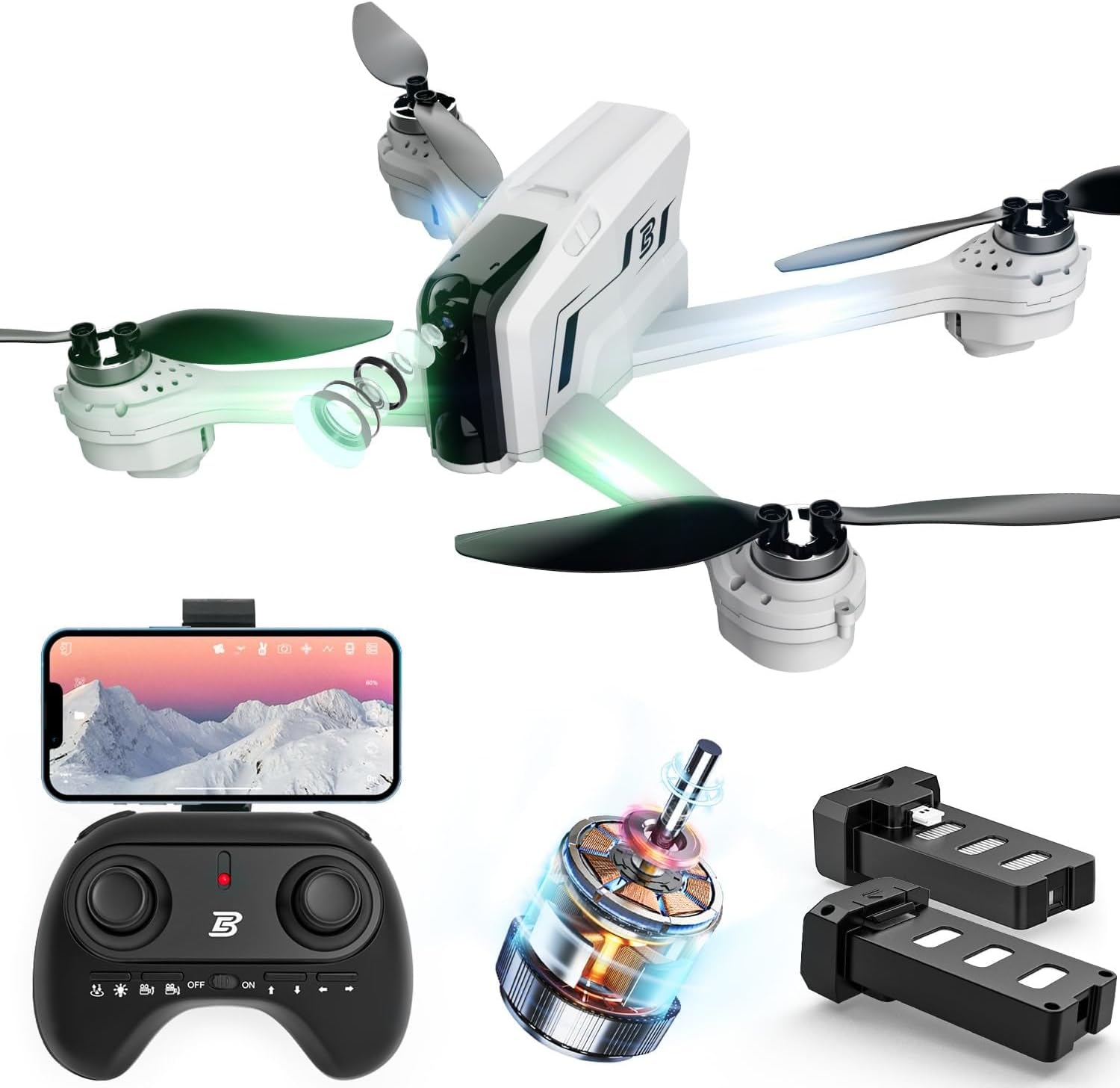 BEZGAR Drone with Camera for Adults 4K, RC Quadcopter with Brushless Motor, Opti...