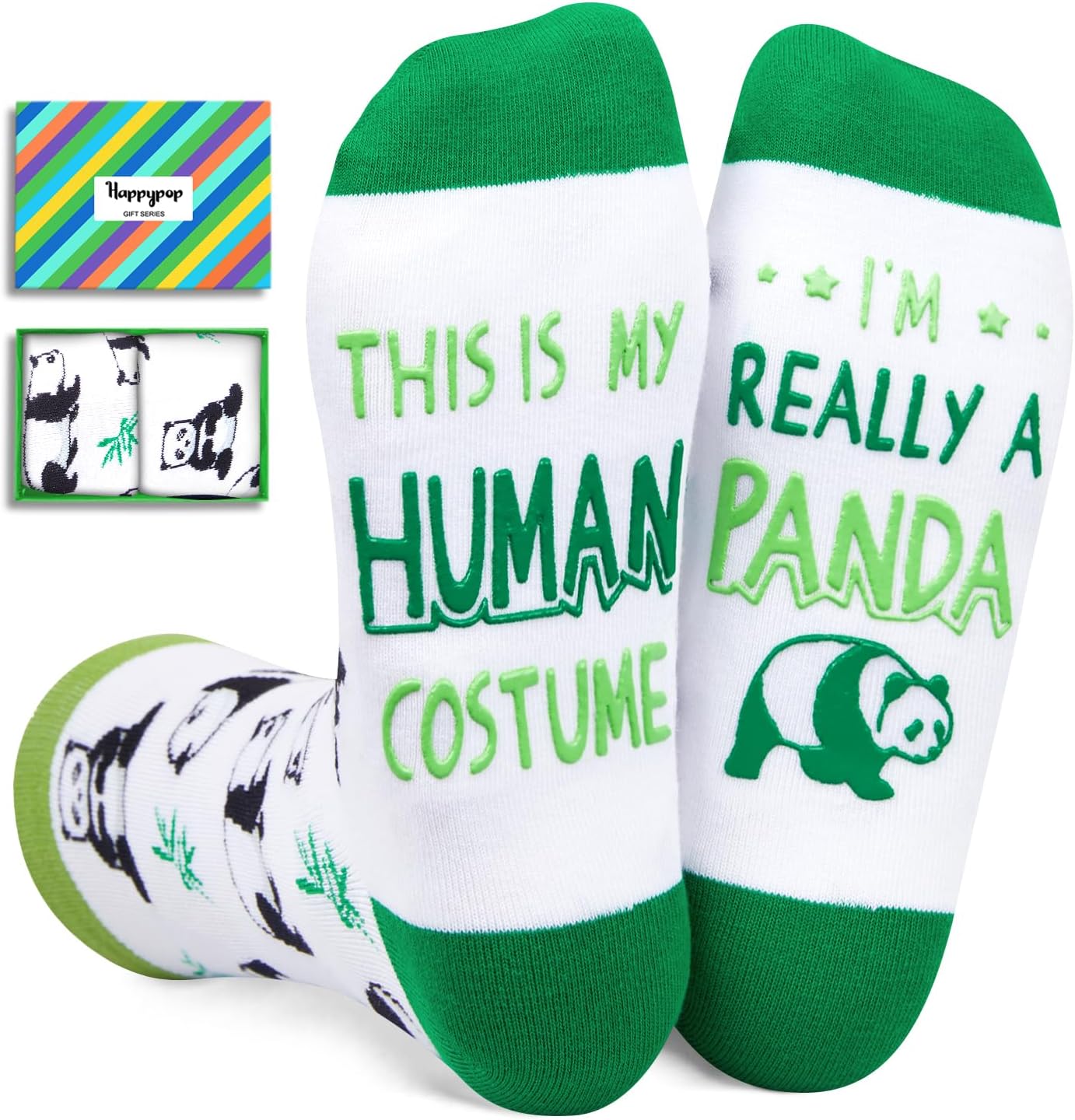 HAPPYPOP Funny Panda Gifts for Women Men Girls, Fun Panda Socks Panda Bear Gifts...