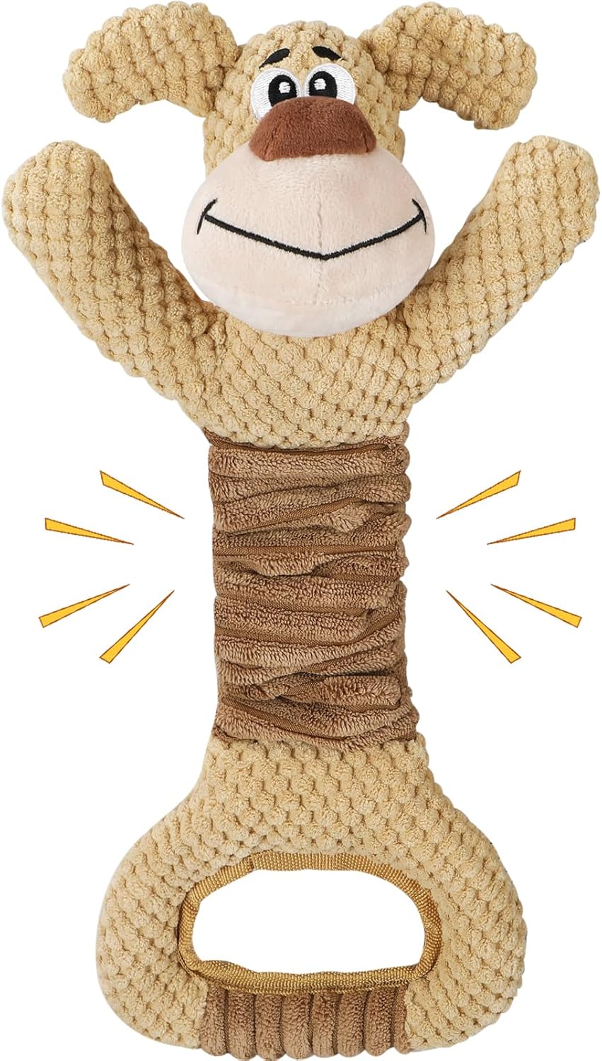 Dog Toys for Large Dogs, Plush Squeaky Dog Chew Toy with Crinkle Paper, Tough Tu...