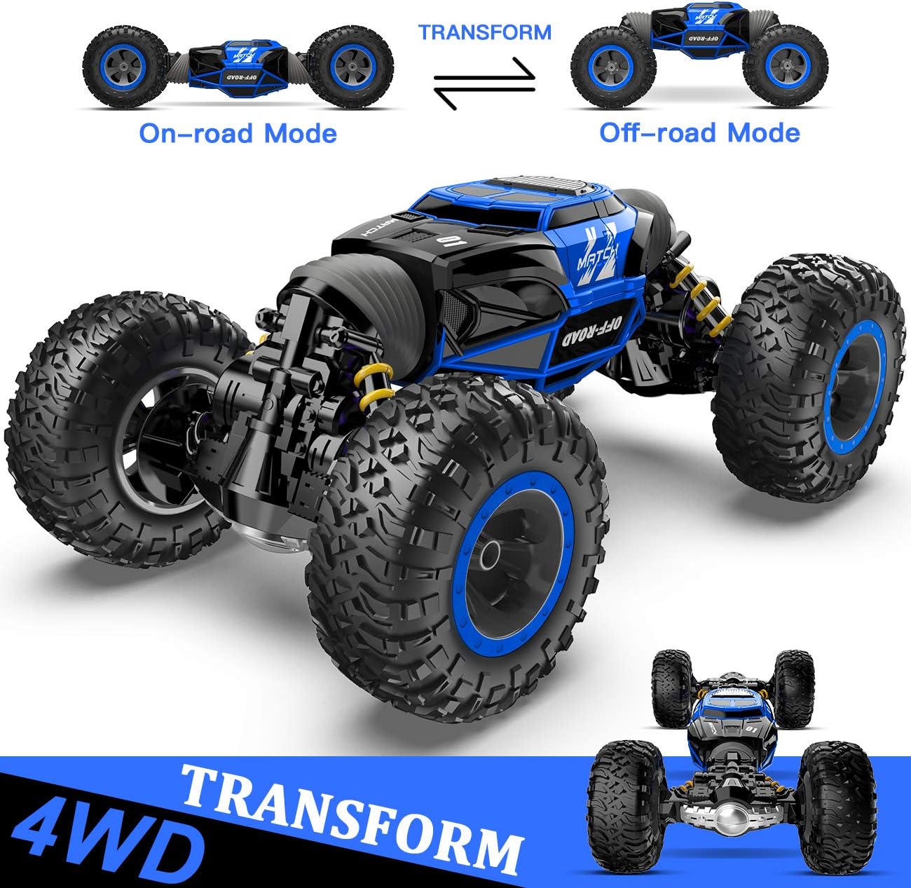 BEZGAR TD141 RC Cars - 1:14 Scale Remote Control Car, 4WD Transform 15 KMH All T...