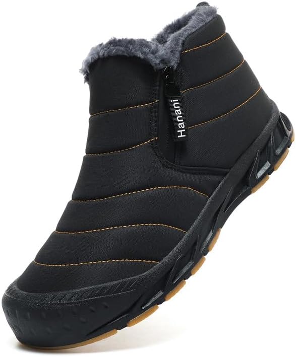 Hanani Mens Snow Boots Waterproof Winter Boots for Men Fur Lined Warm Ankle Boot...