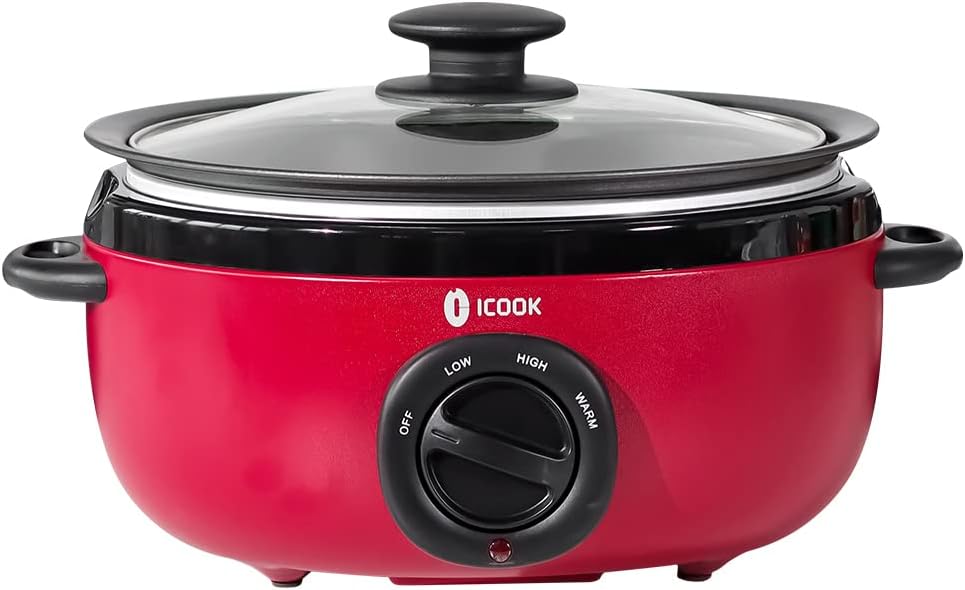 USC-65-OP001RD 6.5 Quart Slow Cooker,Aluminium Sear/Sauté Stew Pot Stovetop safe...