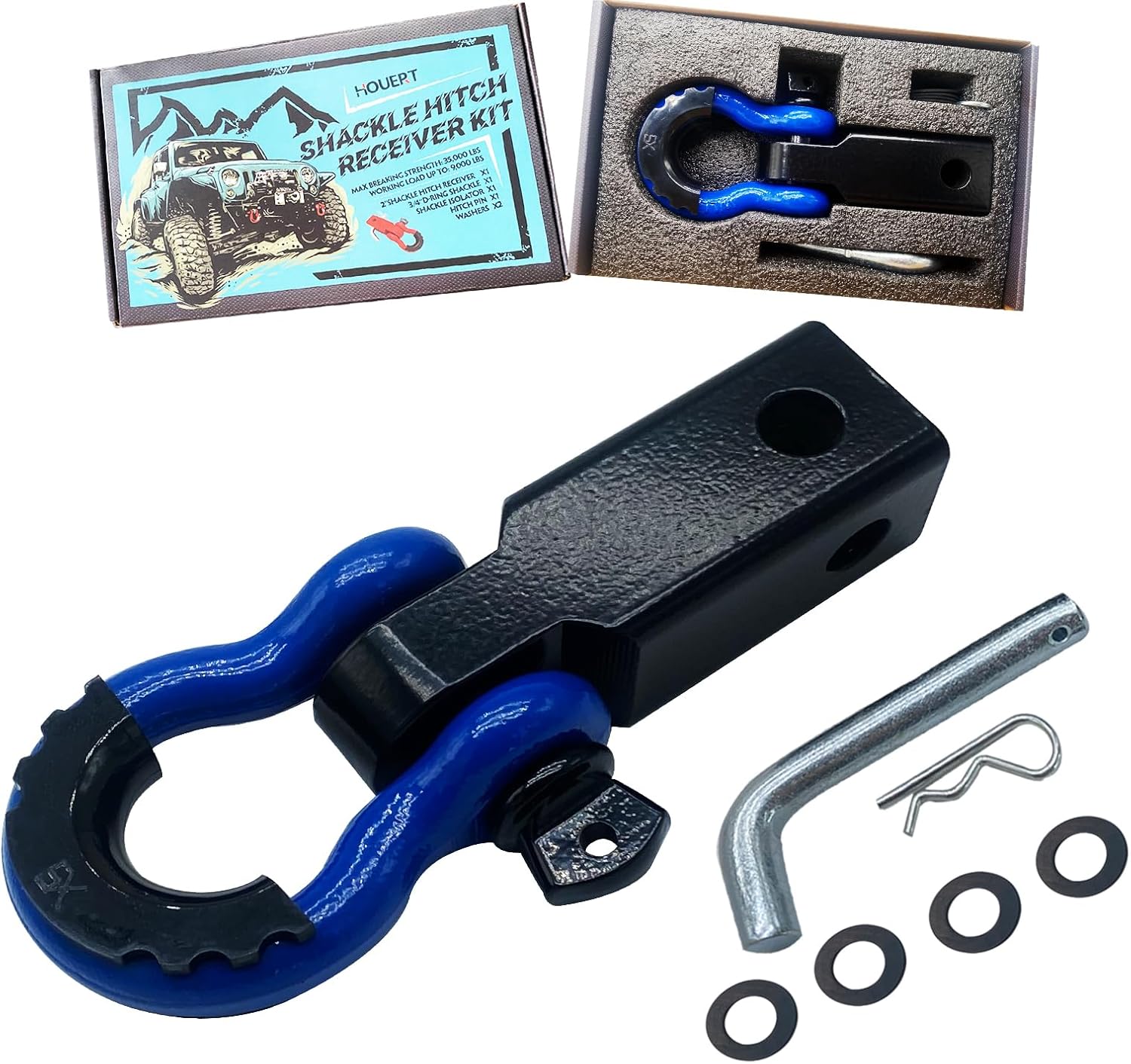 Shackle Hitch Receiver 2 Inch, 35000lb Capacity Receiver, Heavy Duty Receiver Sh...