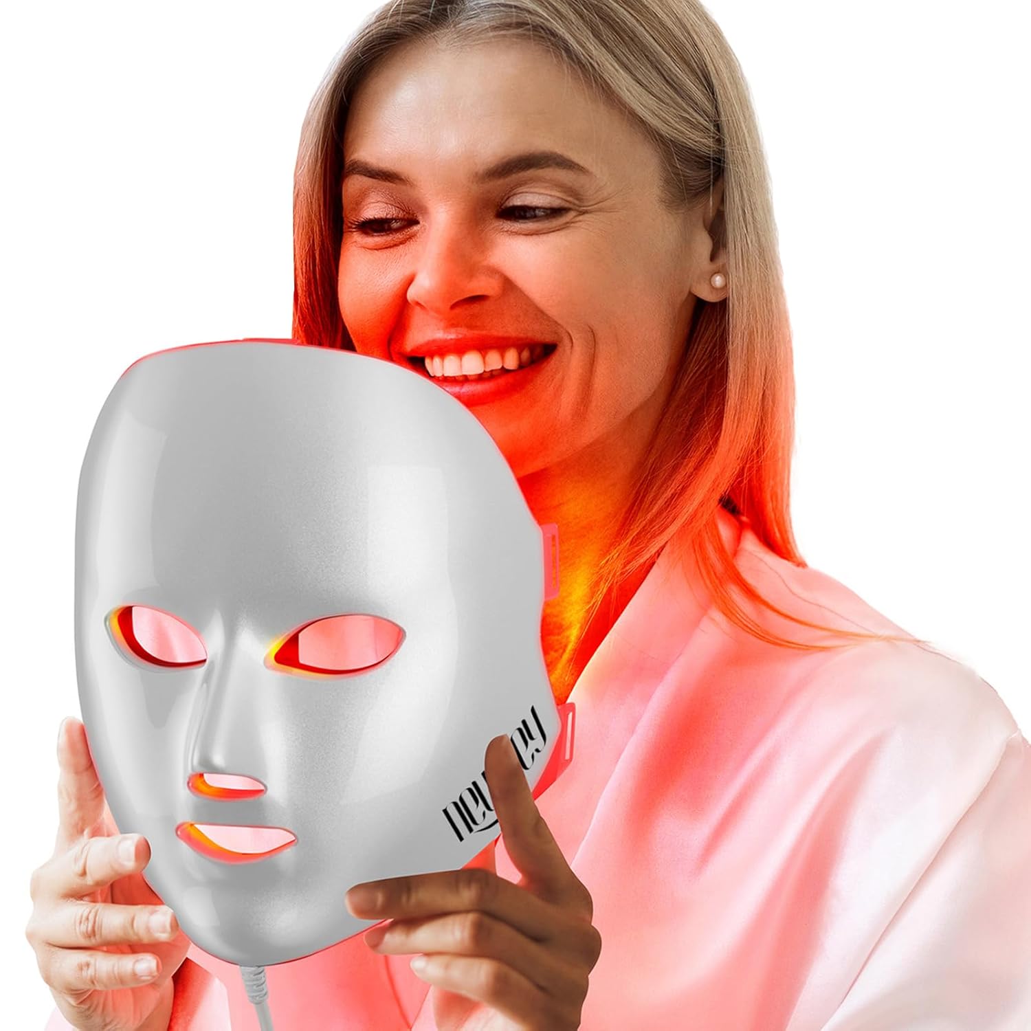 NEWKEY Red Light Therapy Mask for Face,7 Colors LED Face Mask Light Therapy, At-...