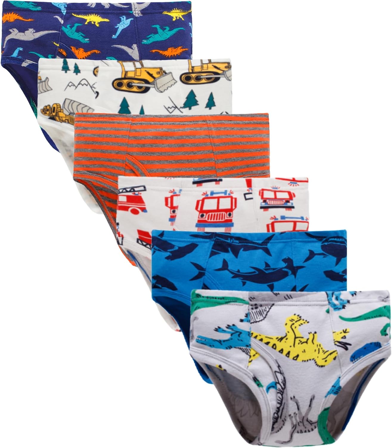 Little Boys Briefs Dinosaur Shark Truck Space Toddler Kids Baby Underwear 6/3-Pa...